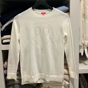 Me.n.u Girls White Smiley Face Crewneck Sweater